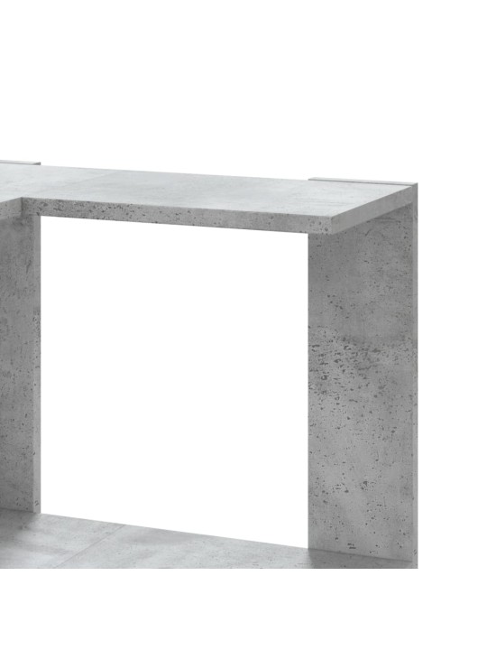 Kulmakirjahylly 3 tasoa betoninharmaa 50x50x102 cm tekninen puu