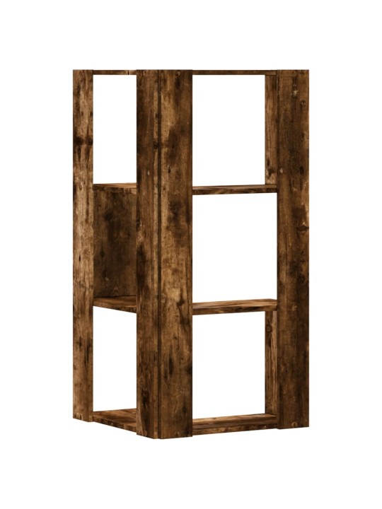 Kulmakirjahylly 3 tasoa savutammi 50x50x102 cm tekninen puu