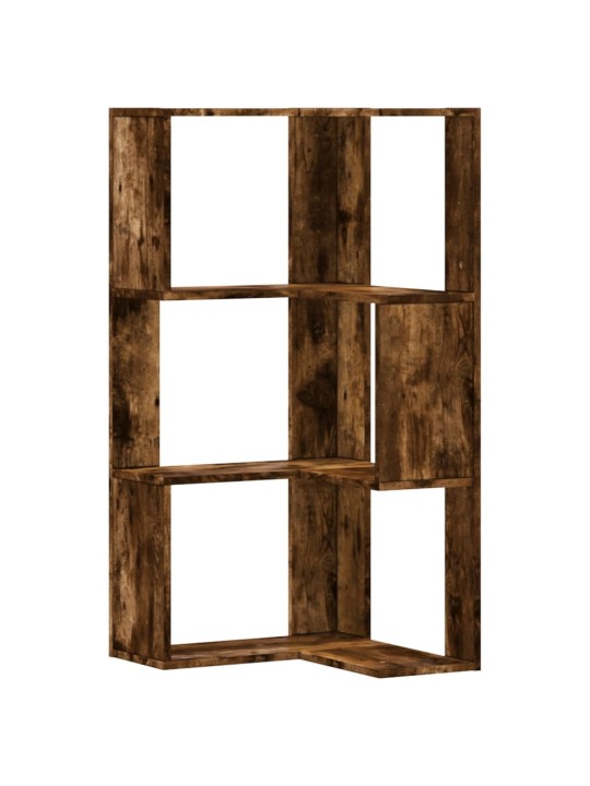 Kulmakirjahylly 3 tasoa savutammi 50x50x102 cm tekninen puu