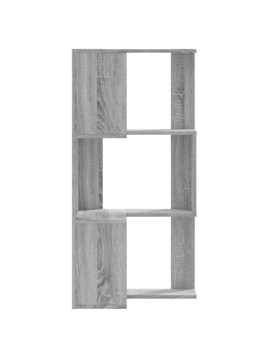 Kulmakirjahylly 3 tasoa harmaa sonoma 50x50x102 cm tekninen puu