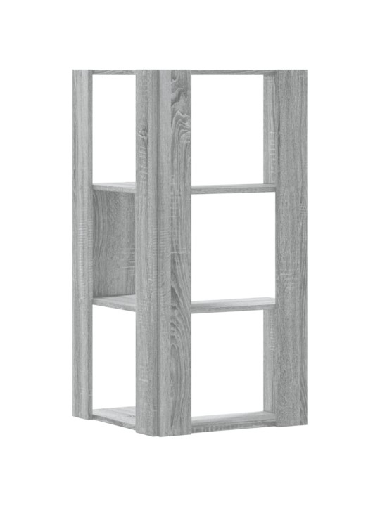 Kulmakirjahylly 3 tasoa harmaa sonoma 50x50x102 cm tekninen puu