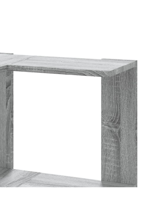 Kulmakirjahylly 3 tasoa harmaa sonoma 50x50x102 cm tekninen puu