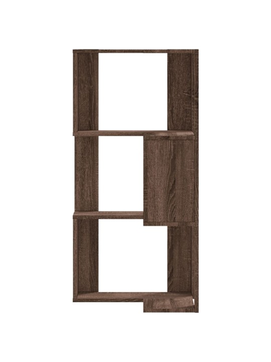 Kulmakirjahylly 3 tasoa ruskea tammi 50x50x102 cm tekninen puu