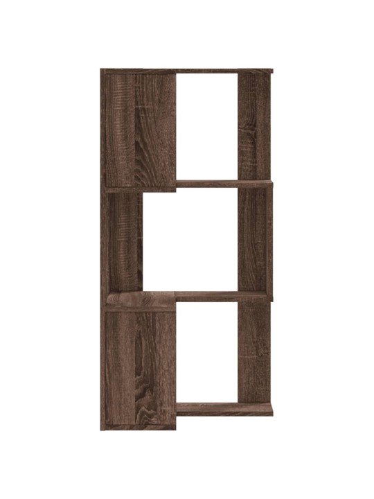 Kulmakirjahylly 3 tasoa ruskea tammi 50x50x102 cm tekninen puu