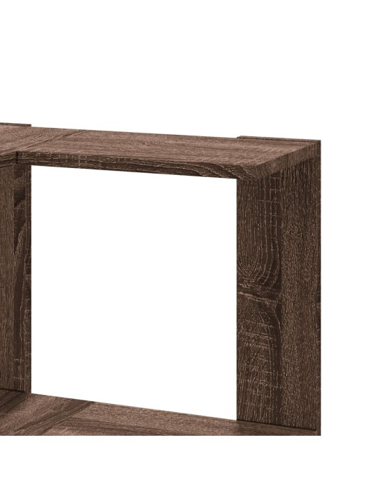 Kulmakirjahylly 3 tasoa ruskea tammi 50x50x102 cm tekninen puu