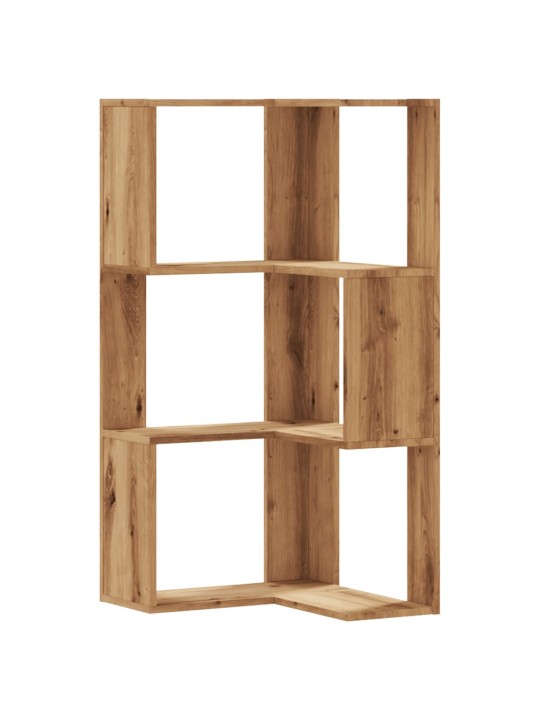 Kulmakirjahylly 3 tasoa artesaanitammi 50x50x102cm tekninen puu