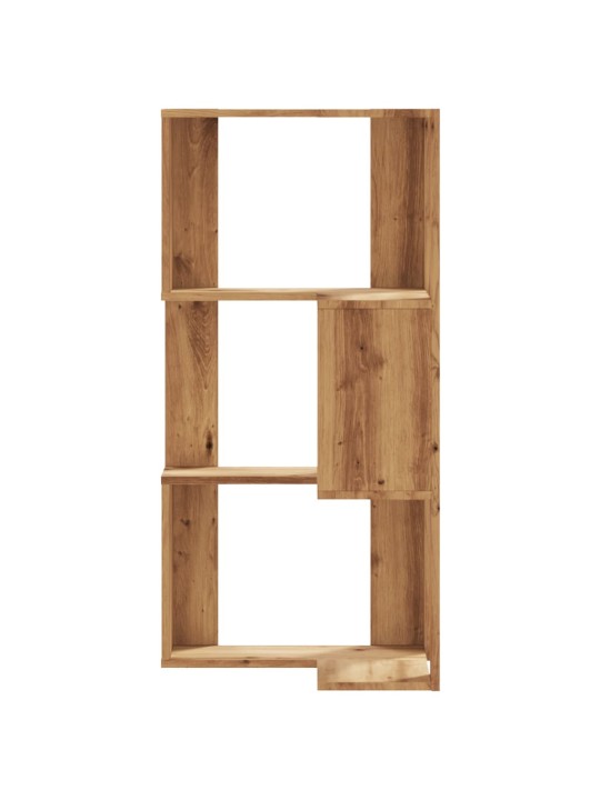 Kulmakirjahylly 3 tasoa artesaanitammi 50x50x102cm tekninen puu