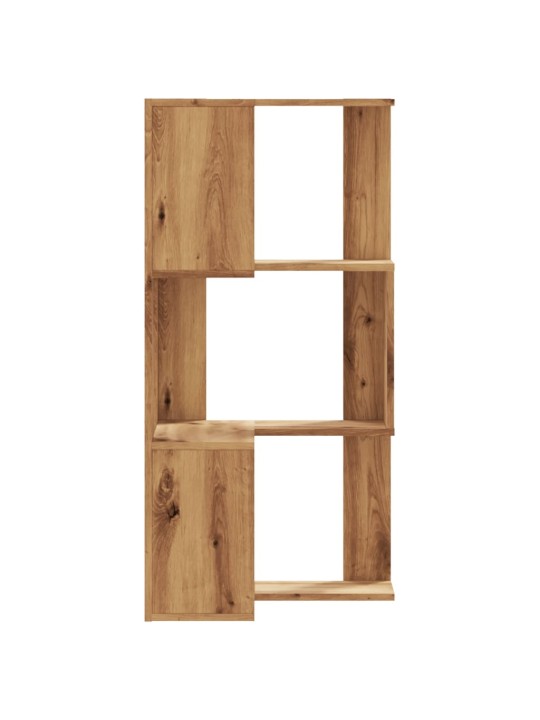 Kulmakirjahylly 3 tasoa artesaanitammi 50x50x102cm tekninen puu