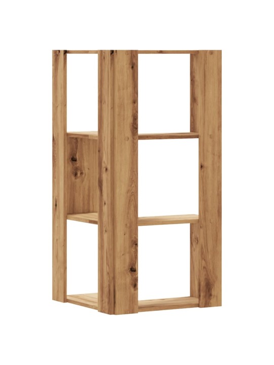 Kulmakirjahylly 3 tasoa artesaanitammi 50x50x102cm tekninen puu