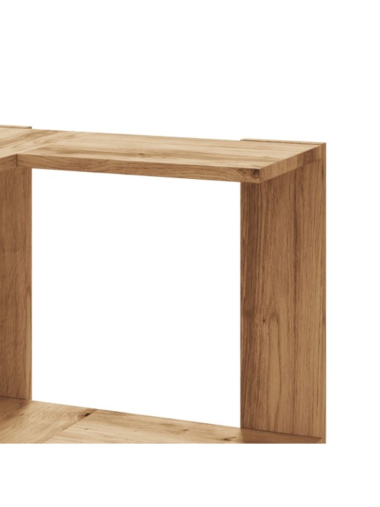Kulmakirjahylly 3 tasoa artesaanitammi 50x50x102cm tekninen puu