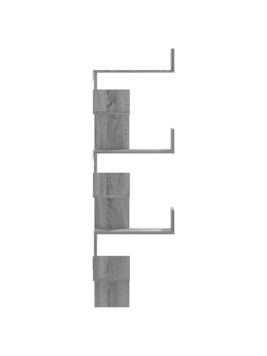 Seinäkulmahylly harmaa Sonoma 45x45x147 cm tekninen puu