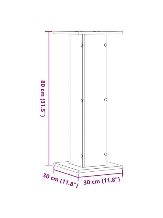 Kaiutintelineet 2 kpl betoninharmaa 30x30x80 cm tekninen puu