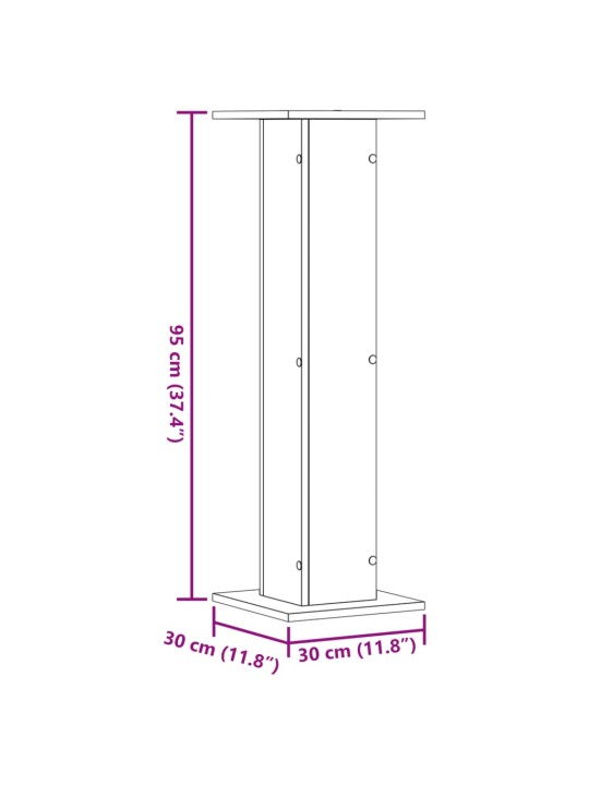 Kaiutintelineet 2 kpl betoninharmaa 30x30x95 cm tekninen puu