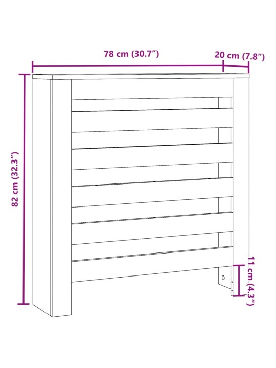 Lämpöpatterin suoja musta 78x20x82 cm tekninen puu