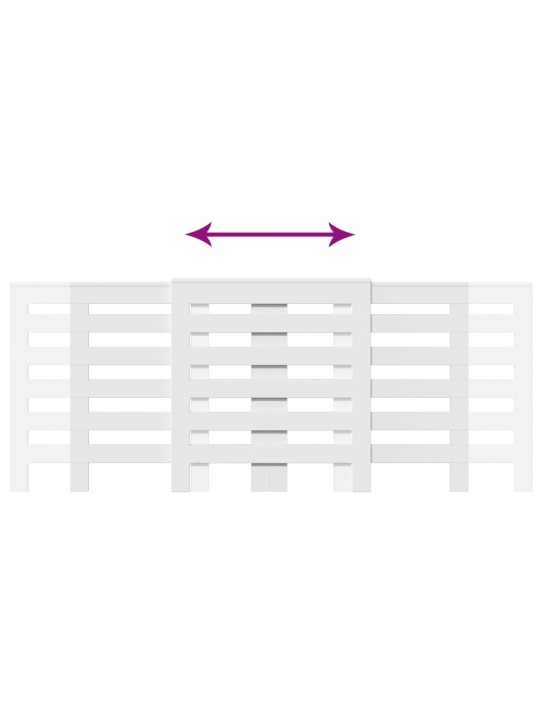 Lämpöpatterin suoja valkoinen 205x21,5x83,5 cm tekninen puu