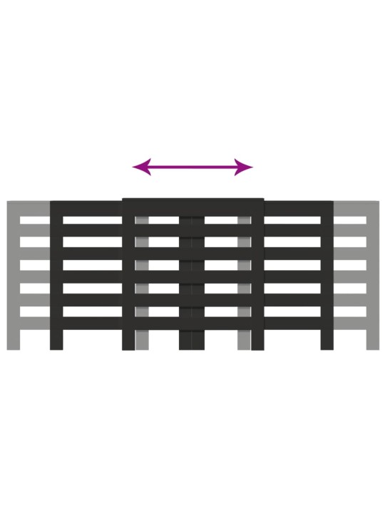 Lämpöpatterin suoja musta 205x21,5x83,5 cm tekninen puu