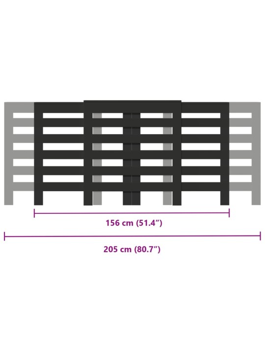 Lämpöpatterin suoja musta 205x21,5x83,5 cm tekninen puu