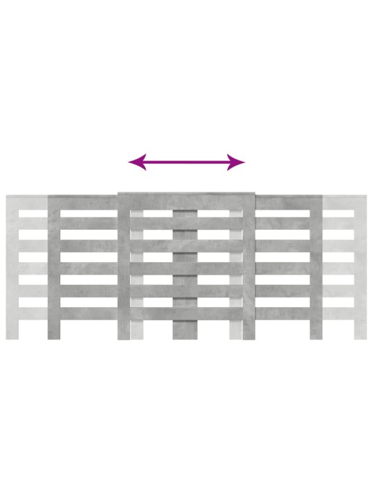Lämpöpatterin suoja betoninharmaa 205x21,5x83,5 cm tekninen puu