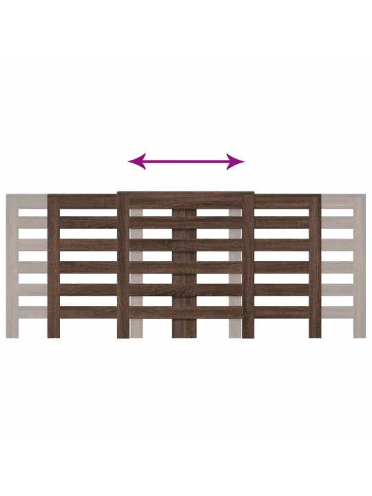 Lämpöpatterin suoja ruskea tammi 205x21,5x83,5 cm tekninen puu