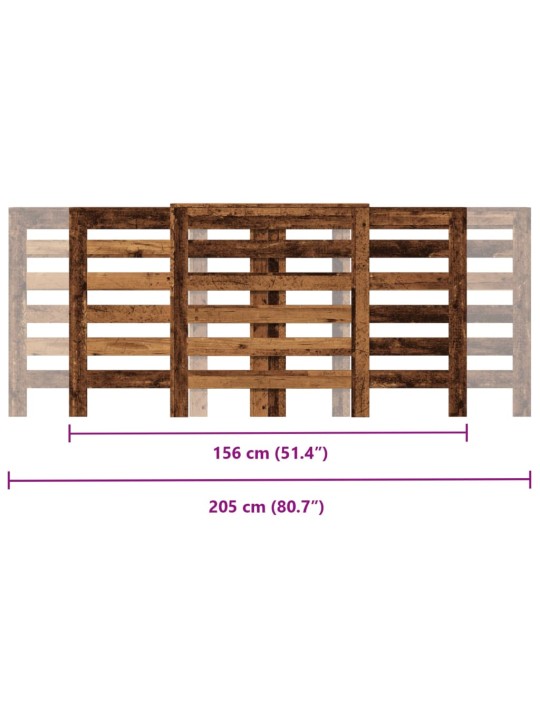 Lämpöpatterin suoja vanha puu 205x21,5x83,5 cm tekninen puu