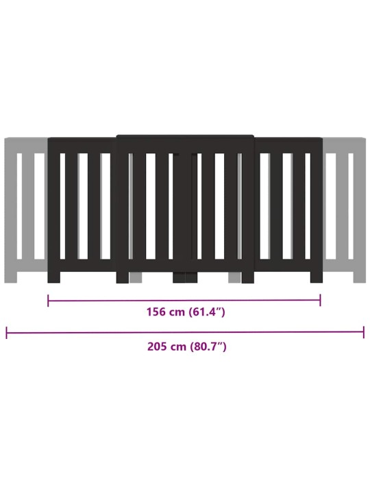 Lämpöpatterin suoja musta 205x21,5x83,5 cm tekninen puu