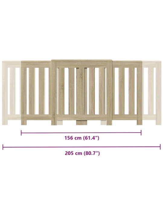 Lämpöpatterin suoja Sonoma-tammi 205x21,5x83,5 cm tekninen puu