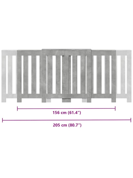Lämpöpatterin suoja betoninharmaa 205x21,5x83,5 cm tekninen puu