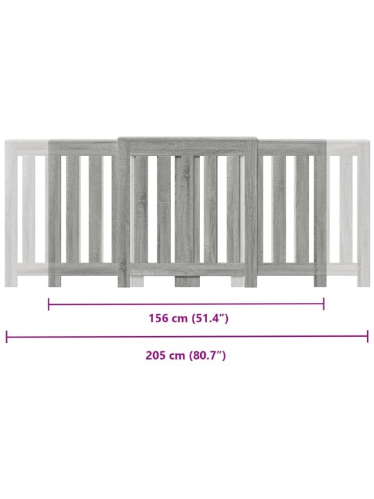 Lämpöpatterin suoja harmaa Sonoma 205x21,5x83,5 cm tekninen puu