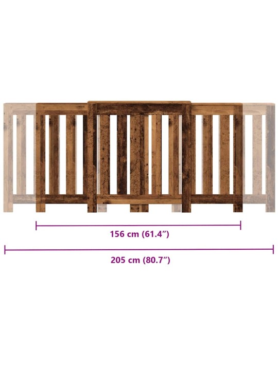 Lämpöpatterin suoja vanha puu 205x21,5x83,5 cm tekninen puu