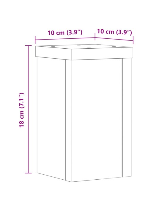 Kasvitelineet 2 kpl valkoinen 10x10x18 cm tekninen puu