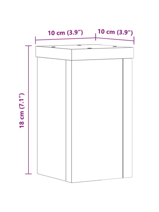 Kasvitelineet 2 kpl betoninharmaa 10x10x18 cm tekninen puu