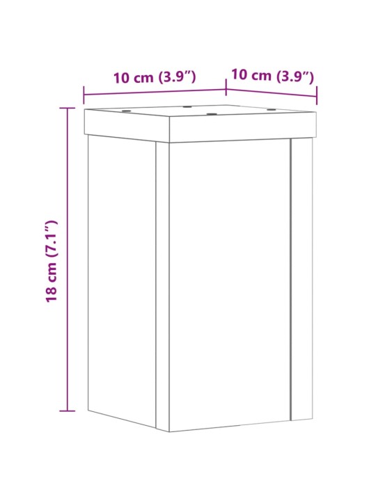 Kasvitelineet 2 kpl artesaani tammi 10x10x18 cm tekninen puu