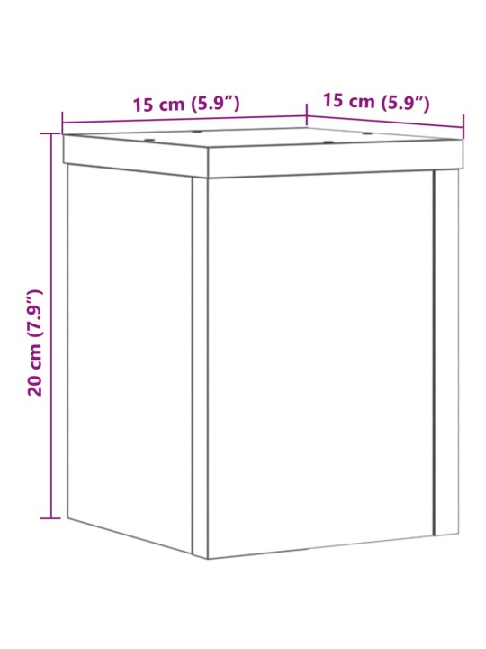 Kasvitelineet 2 kpl valkoinen 15x15x20 cm tekninen puu