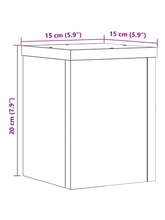 Kasvitelineet 2 kpl Sonoma-tammi 15x15x20 cm tekninen puu