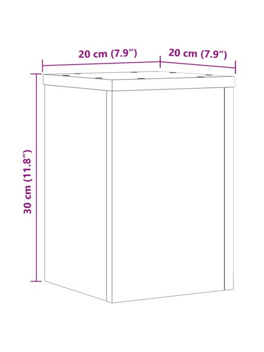 Kasvitelineet 2 kpl valkoinen 20x20x30 cm tekninen puu