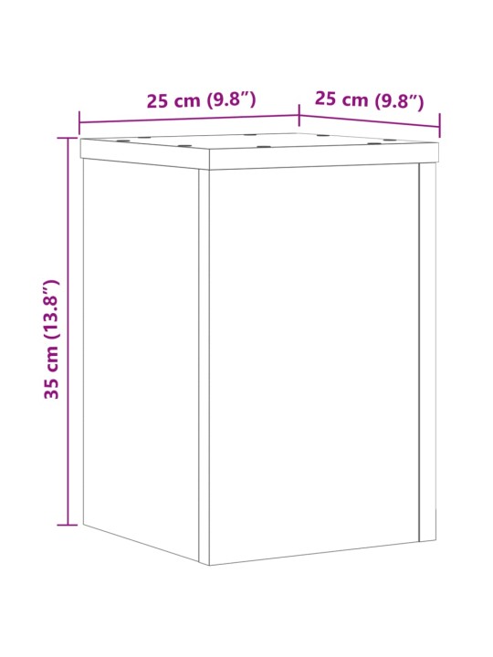 Kasvitelineet 2 kpl valkoinen 25x25x35 cm tekninen puu