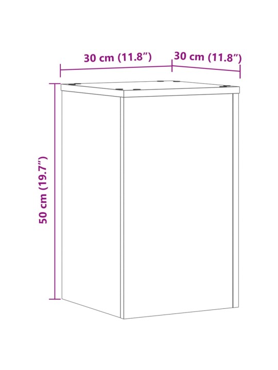 Kasvitelineet 2 kpl betoninharmaa 30x30x50 cm tekninen puu