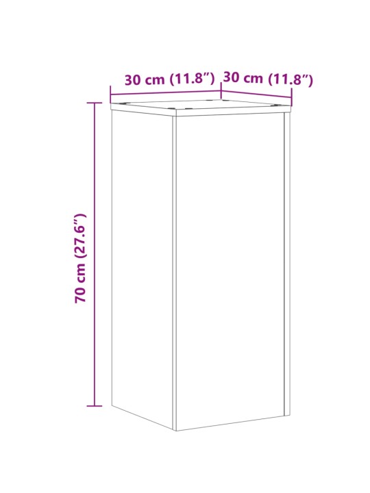 Kasvitelineet 2 kpl valkoinen 30x30x70 cm tekninen puu