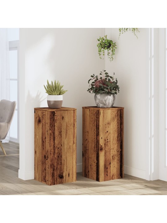 Kasvitelineet 2 kpl vanha puu 30x30x70 cm tekninen puu
