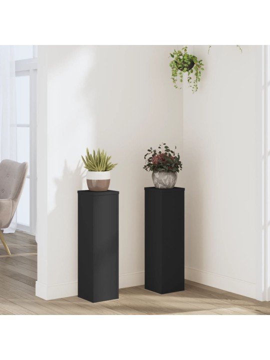 Kasvitelineet 2 kpl musta 17x17x60 cm tekninen puu