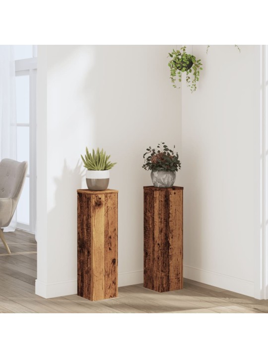 Kasvitelineet 2 kpl vanha puu 17x17x60 cm tekninen puu