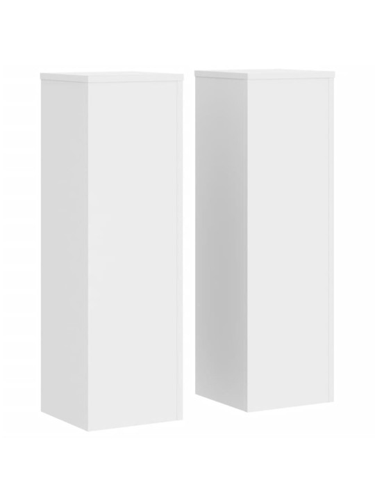 Kasvitelineet 2 kpl valkoinen 25x25x80 cm tekninen puu