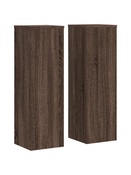 Kasvitelineet 2 kpl ruskea tammi 25x25x80 cm tekninen puu