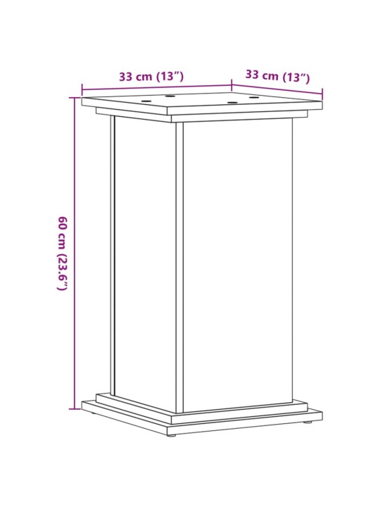 Kasviteline ruskea tammi 33x33x60 cm tekninen puu