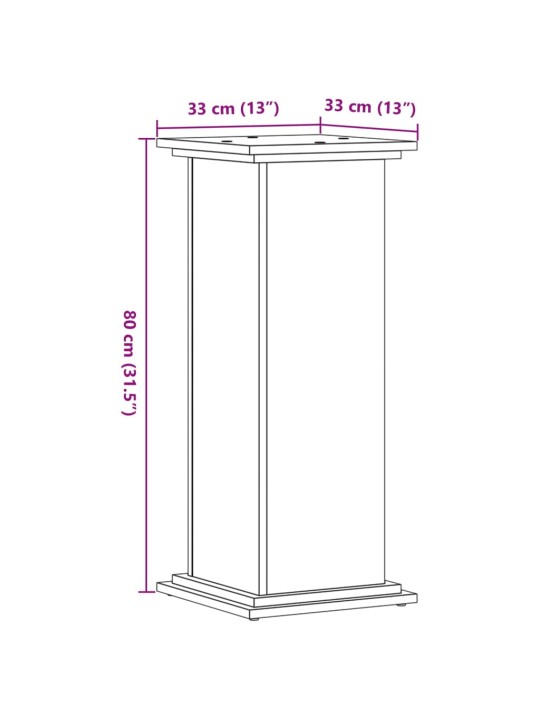 Kasviteline musta 33x33x80 cm tekninen puu