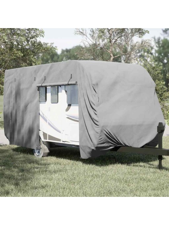 Asuntovaunun päällinen harmaa 550x250x220 cm kuitukangas