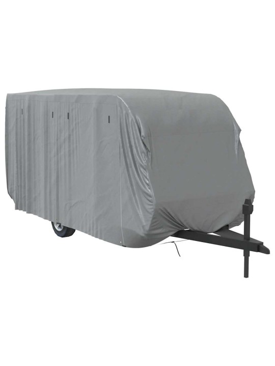 Asuntovaunun päällinen harmaa 670x250x220 cm kuitukangas