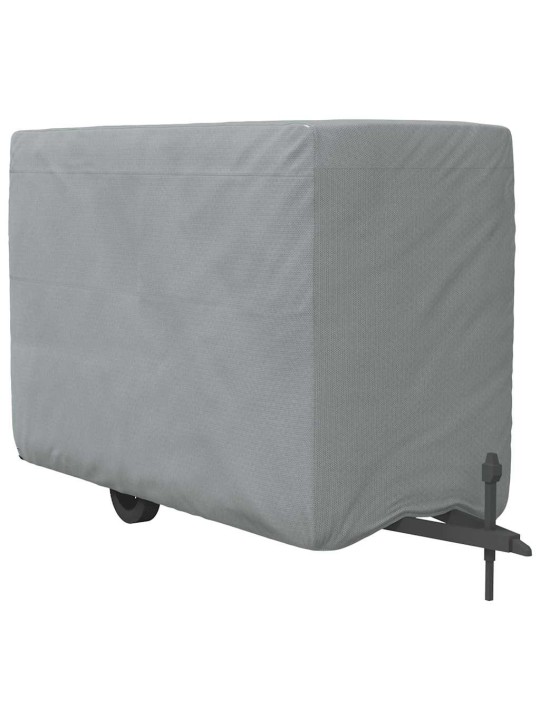 hevosperävaunun päällinen harmaa 334x148x230 cm kuitukangas