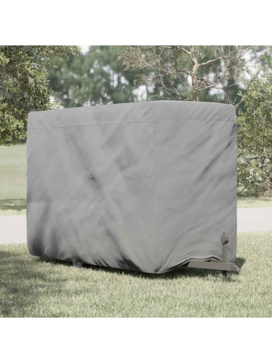 hevosperävaunun päällinen harmaa 334x148x230 cm kuitukangas