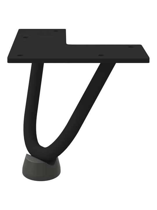 Sohvapöydän hiusneulajalat 4 kpl musta 10 cm täysteräs